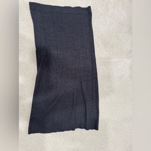 Carly Jean Los Angeles Charcoal Ribbed Midi Skirt